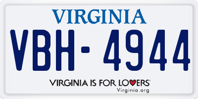 VA license plate VBH4944