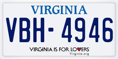 VA license plate VBH4946
