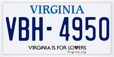 VA license plate VBH4950