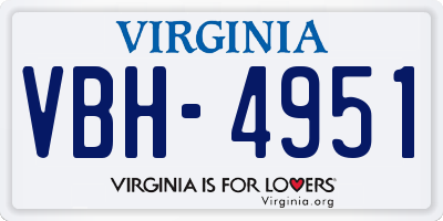 VA license plate VBH4951