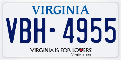 VA license plate VBH4955