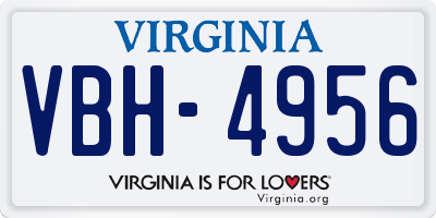 VA license plate VBH4956