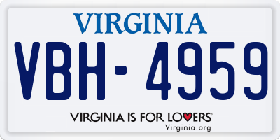 VA license plate VBH4959