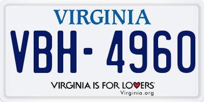 VA license plate VBH4960