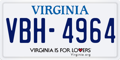 VA license plate VBH4964