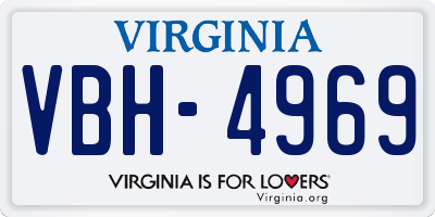 VA license plate VBH4969