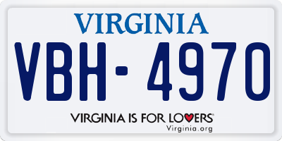 VA license plate VBH4970