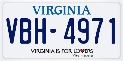 VA license plate VBH4971