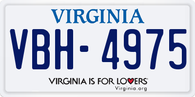 VA license plate VBH4975