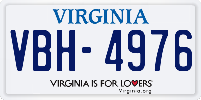 VA license plate VBH4976