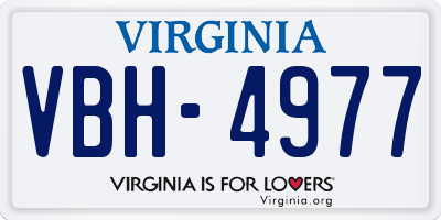 VA license plate VBH4977