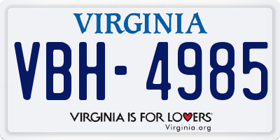 VA license plate VBH4985