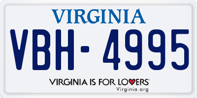 VA license plate VBH4995