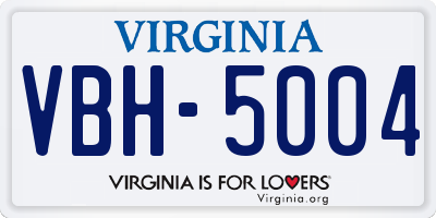 VA license plate VBH5004
