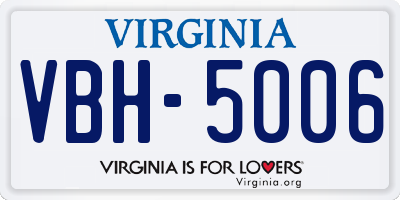 VA license plate VBH5006
