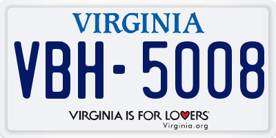 VA license plate VBH5008