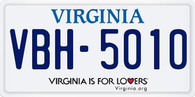 VA license plate VBH5010