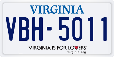 VA license plate VBH5011