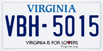 VA license plate VBH5015