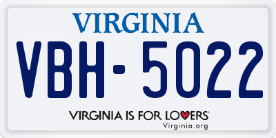 VA license plate VBH5022