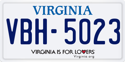 VA license plate VBH5023