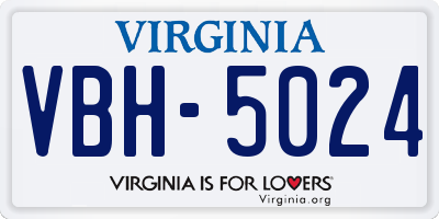 VA license plate VBH5024