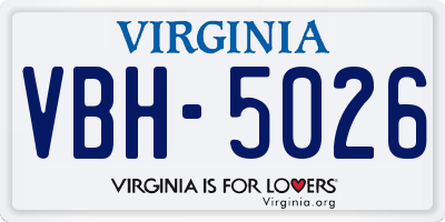 VA license plate VBH5026