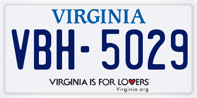 VA license plate VBH5029