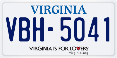 VA license plate VBH5041
