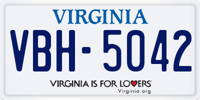 VA license plate VBH5042