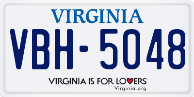 VA license plate VBH5048