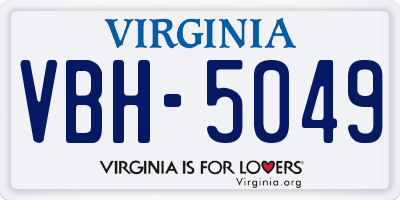 VA license plate VBH5049
