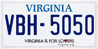 VA license plate VBH5050