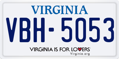 VA license plate VBH5053