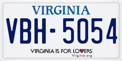 VA license plate VBH5054