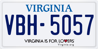 VA license plate VBH5057