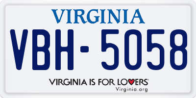 VA license plate VBH5058