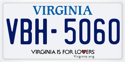 VA license plate VBH5060