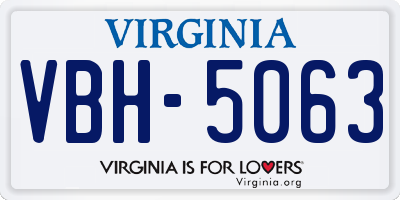 VA license plate VBH5063
