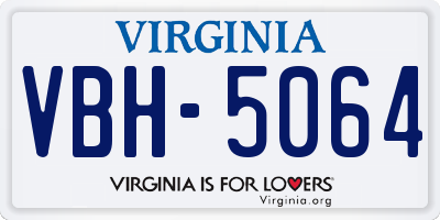 VA license plate VBH5064