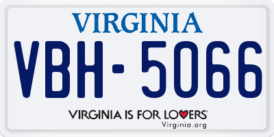 VA license plate VBH5066