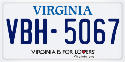 VA license plate VBH5067