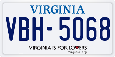 VA license plate VBH5068