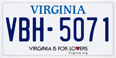 VA license plate VBH5071