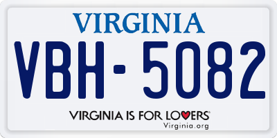 VA license plate VBH5082
