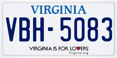 VA license plate VBH5083