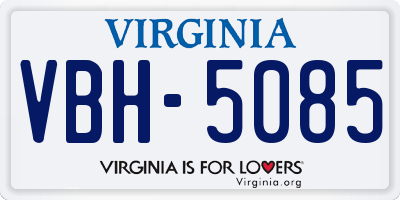 VA license plate VBH5085