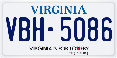 VA license plate VBH5086