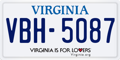 VA license plate VBH5087