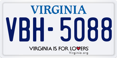 VA license plate VBH5088